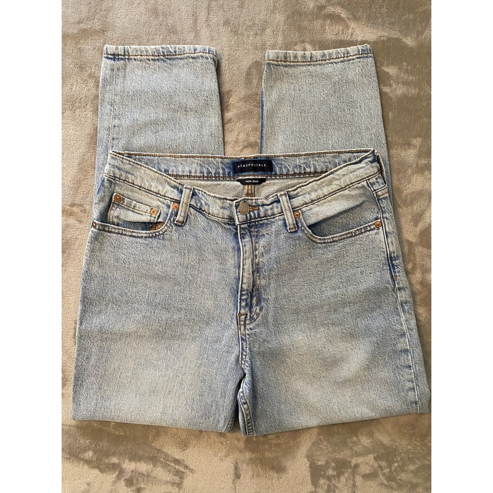 Aeropostale Jeans 10R Faded Blue Mom Jean High Rise Tapered Relaxed 90s Style